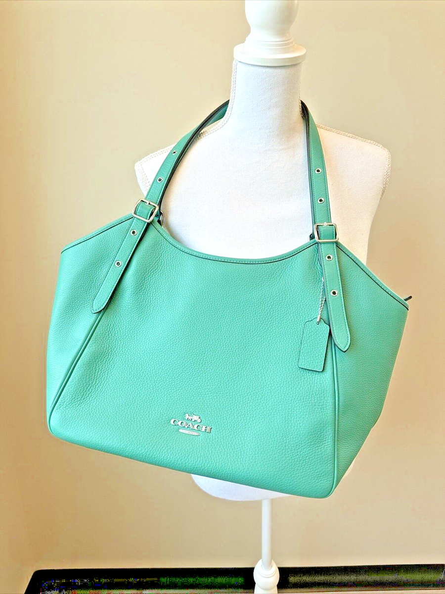 NWT Coach CM074 Bright Green Pebbled Leather “Meadow” Shoulder Bag