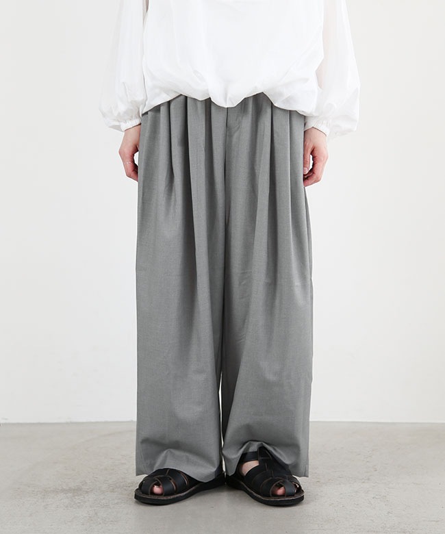 ◇[2-260051]mizuiro ind(ミズイロインド) wide tuck PT /ワイドタック