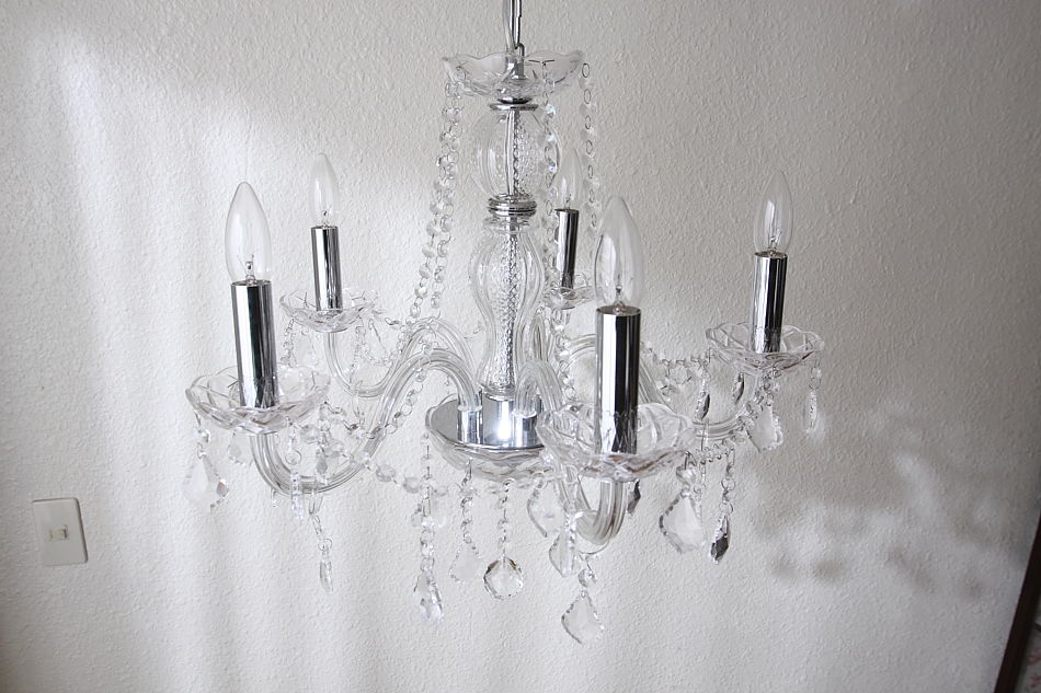 クリスタルガラス シャンデリア(5灯)｜アンティーク家具・照明の専門店