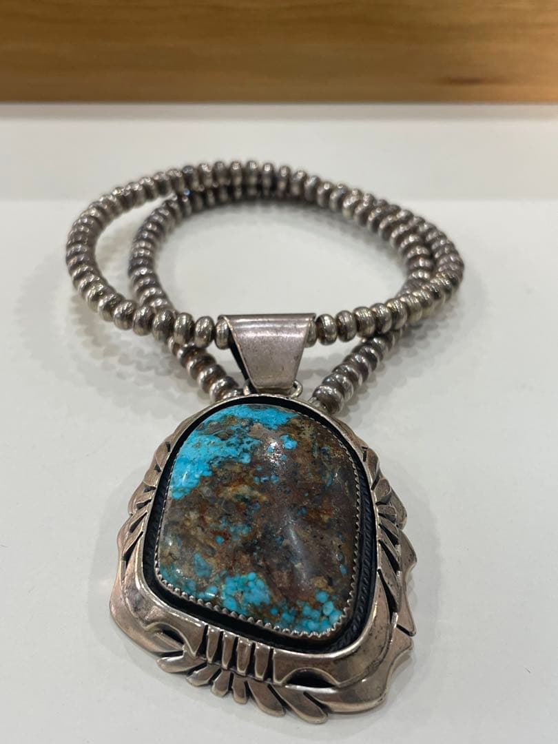 ナバホ族Danny Dale作ペンダント ターコイズ ネック ターコイズ ペンダント インディアンジュエリー ナバホ族、ターコイズ